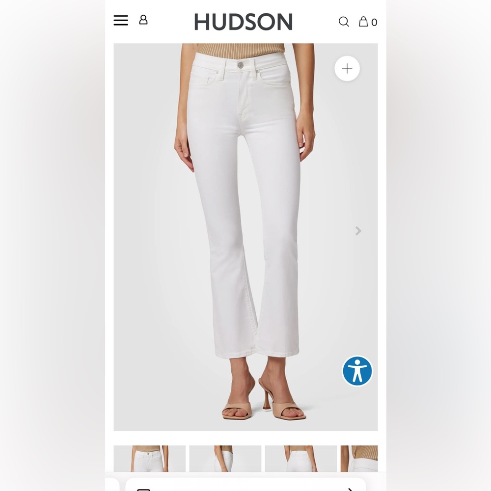 Hudson Barbara Boot cut denim white, NWT. Size 27